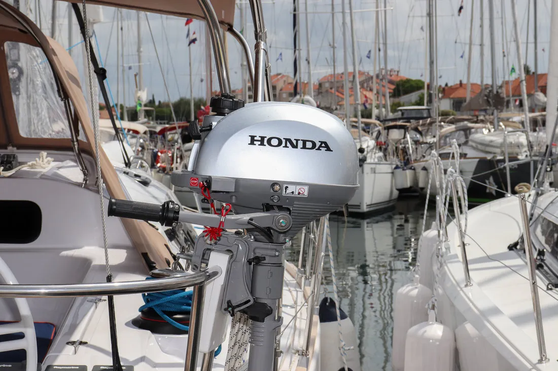 Deck of Indiana, a Elan Impression 45 sailboat at Grad Biograd na Moru, Croatia
