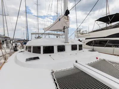 Deck of Vienna, a Lagoon 380 S2 catamaran at Preveza, Greece