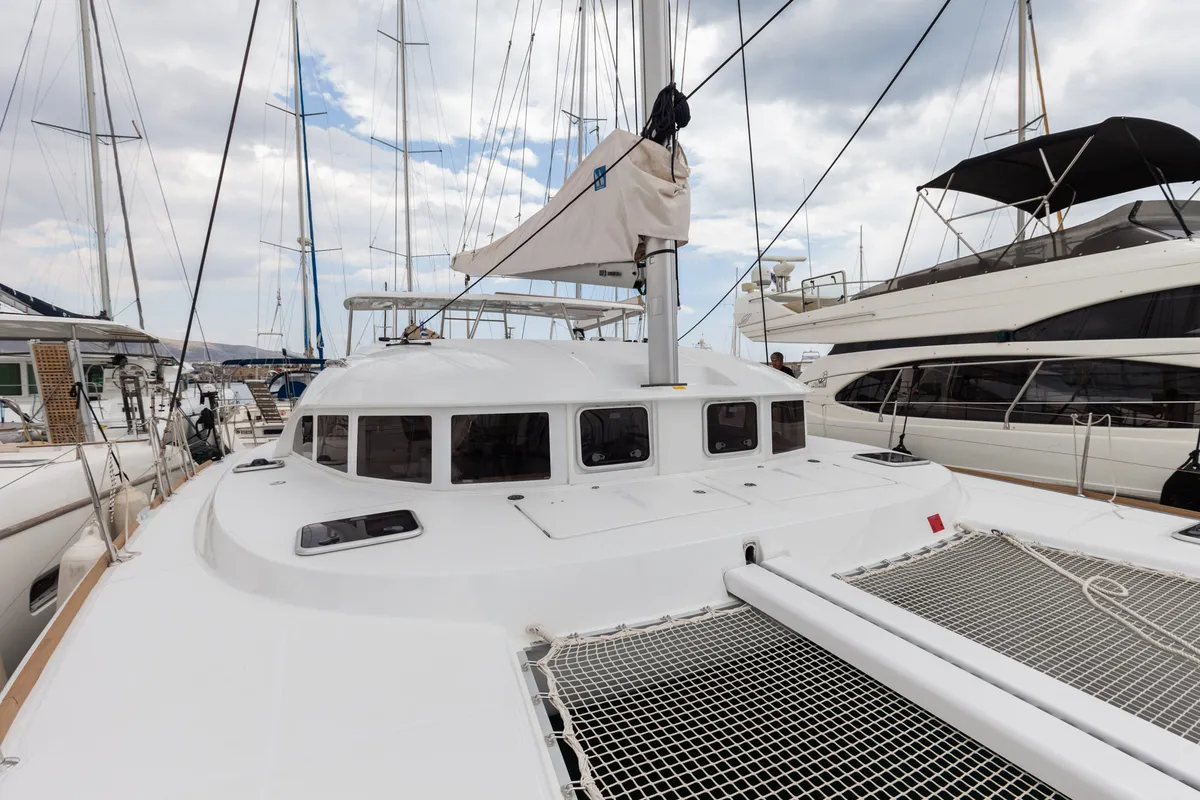 Deck of Vienna, a Lagoon 380 S2 catamaran at Preveza, Greece