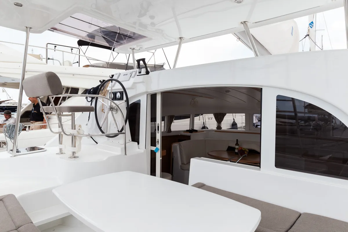 Deck of Vienna, a Lagoon 380 S2 catamaran at Preveza, Greece
