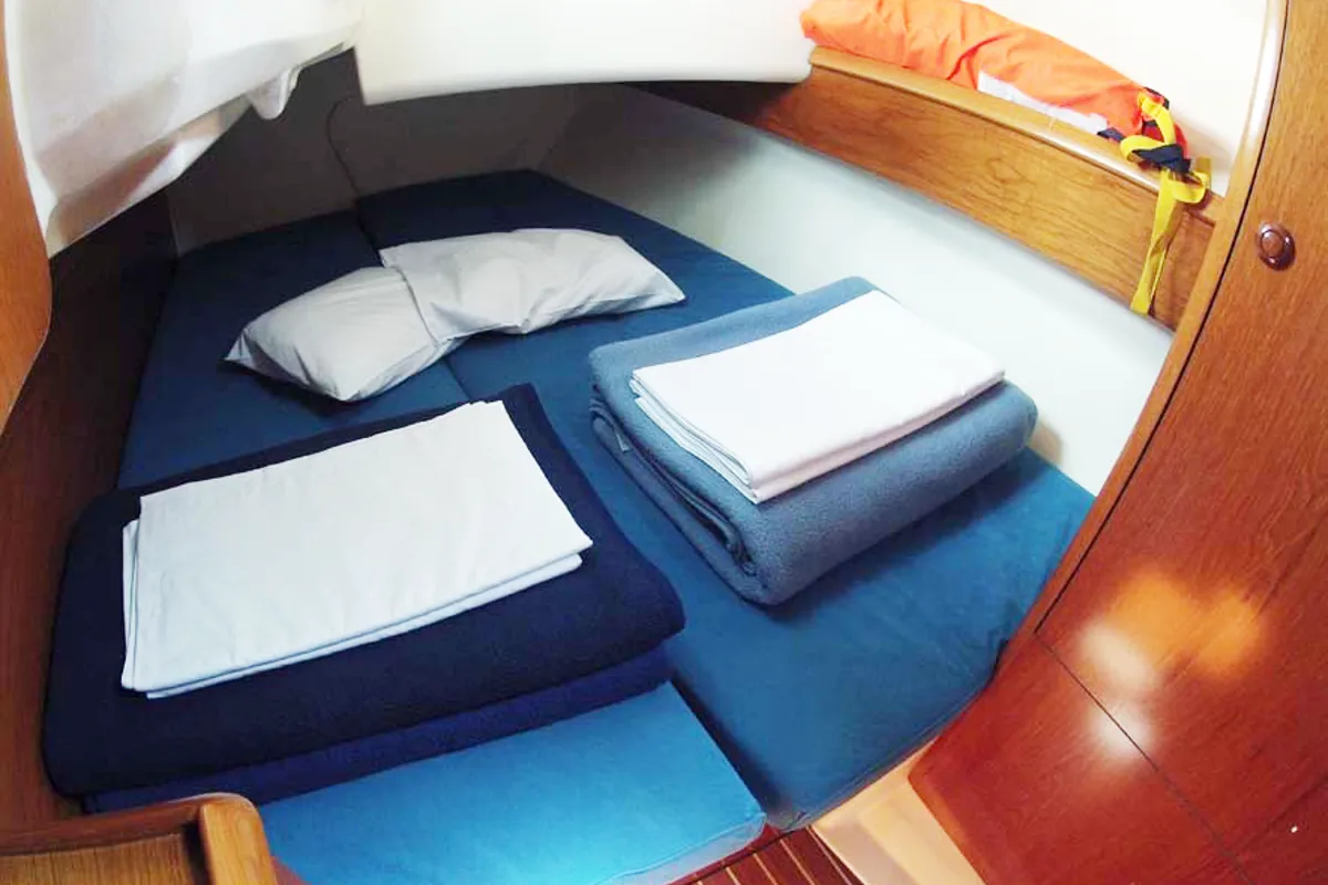 Cabin on Valerina, a Jeanneau Sun Odyssey 35 sailboat at Split, Croatia