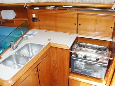 Galley of Valerina, a Jeanneau Sun Odyssey 35 sailboat at Split, Croatia