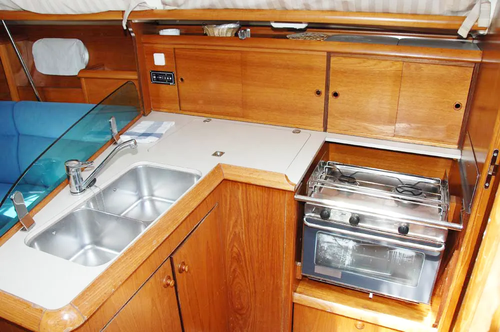 Galley of Valerina, a Jeanneau Sun Odyssey 35 sailboat at Split, Croatia