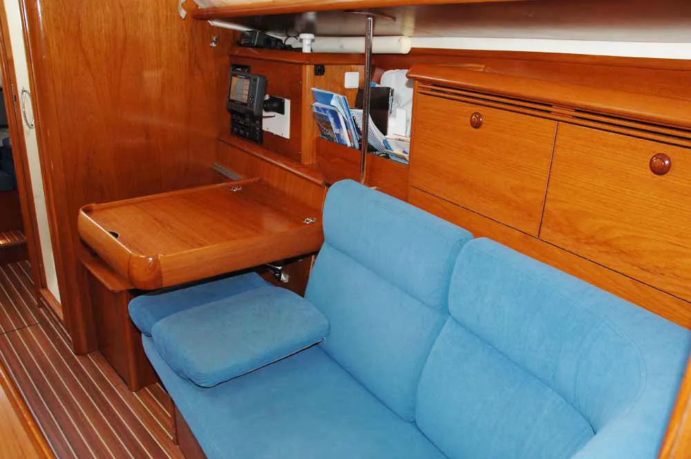Salon of Valerina, a Jeanneau Sun Odyssey 35 sailboat at Split, Croatia
