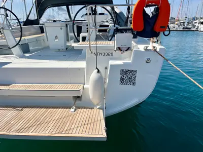 Deck of O L G A, a Beneteau Oceanis 51.1 sailboat at Athens, Greece