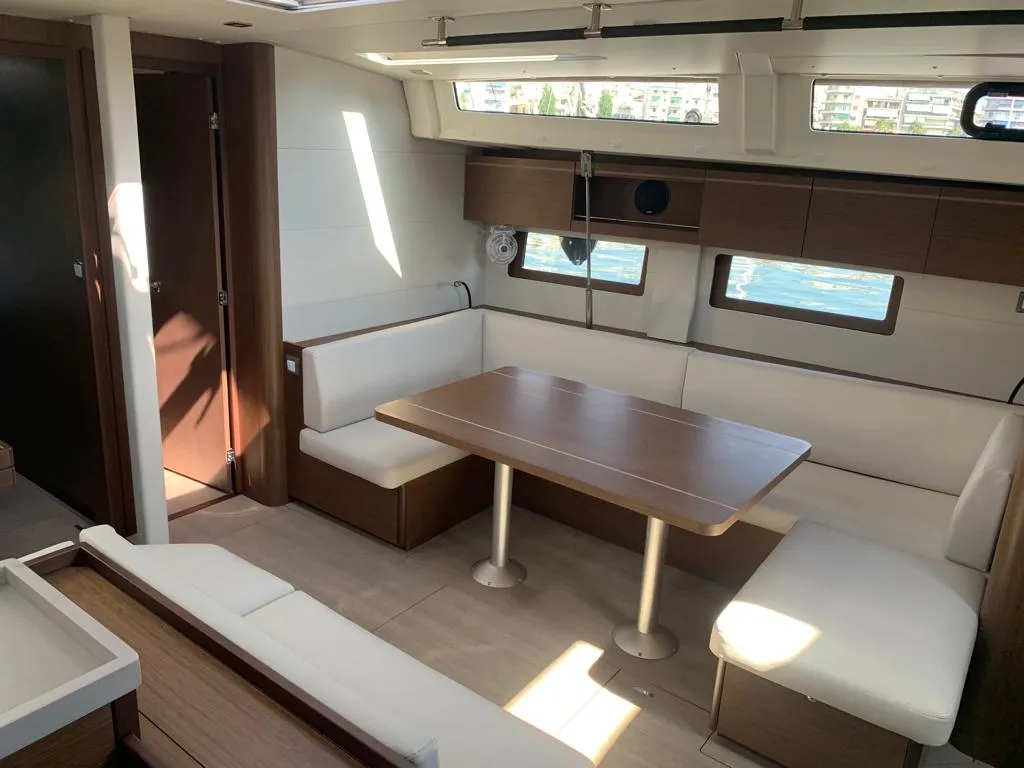 Salon of O L G A, a Beneteau Oceanis 51.1 sailboat at Athens, Greece