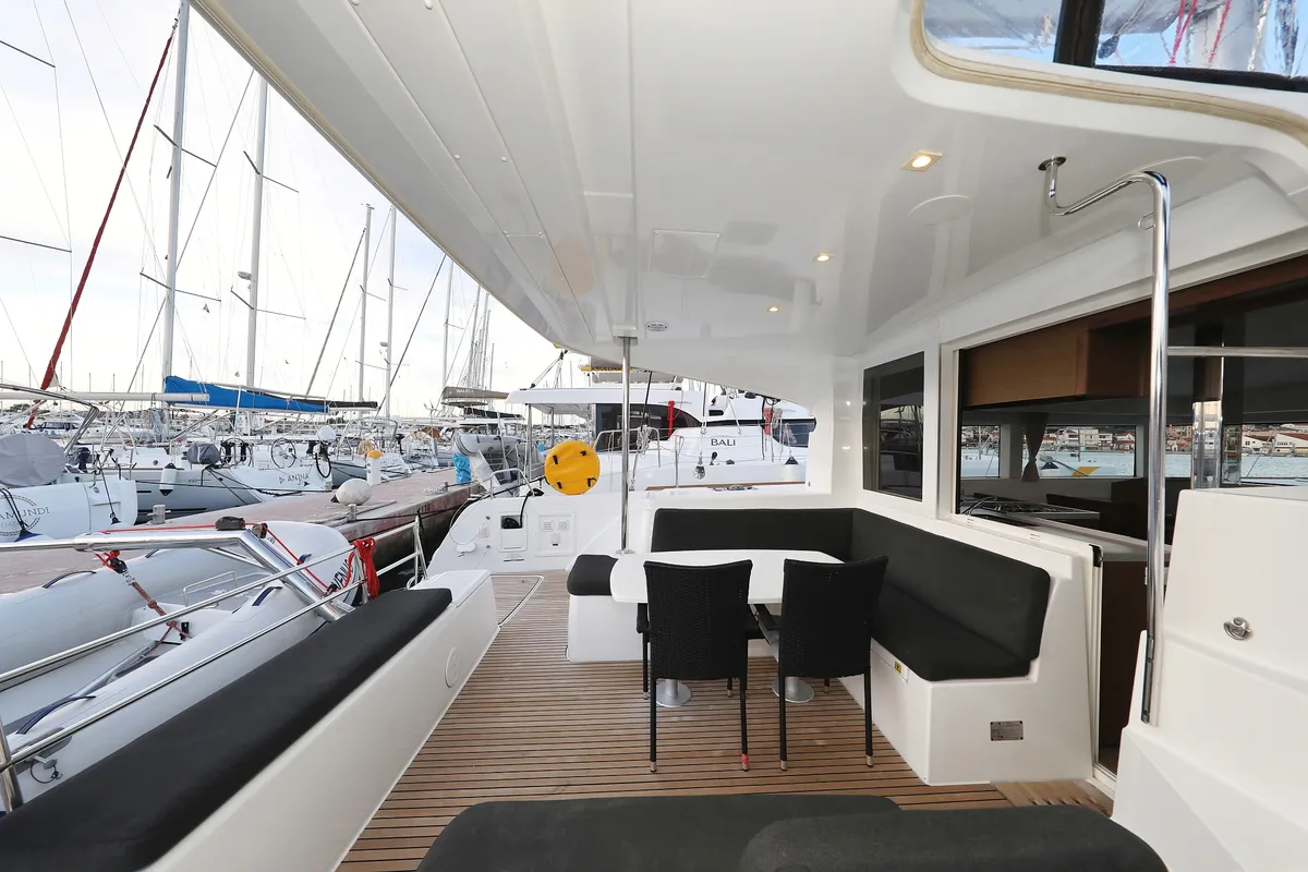 Deck of Venus, a Lagoon 40 catamaran at Grad Biograd na Moru, Croatia