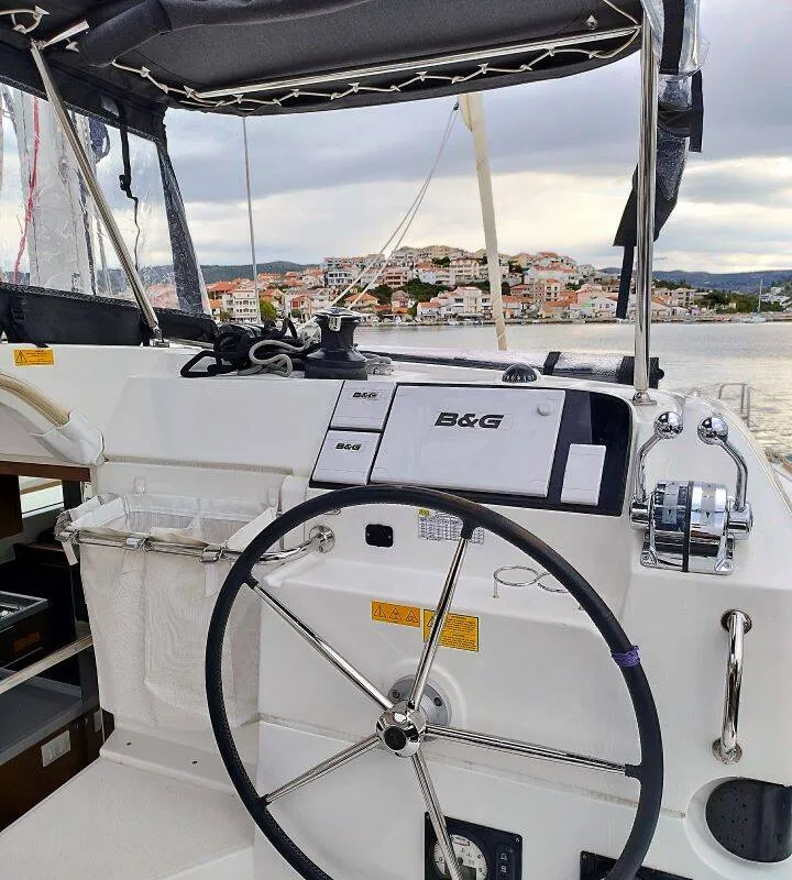Deck of Venus, a Lagoon 40 catamaran at Grad Biograd na Moru, Croatia