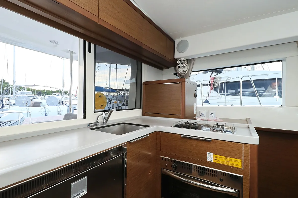Venus, a Lagoon 40 catamaran at Grad Biograd na Moru, Croatia