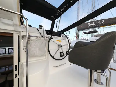 Cockpit of Venus, a Lagoon 40 catamaran at Biograd na Moru, Croatia