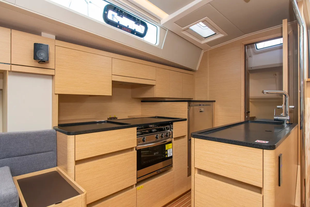 Galley of Playa, a Hanse 548 sailboat at Fethiye, Turkey