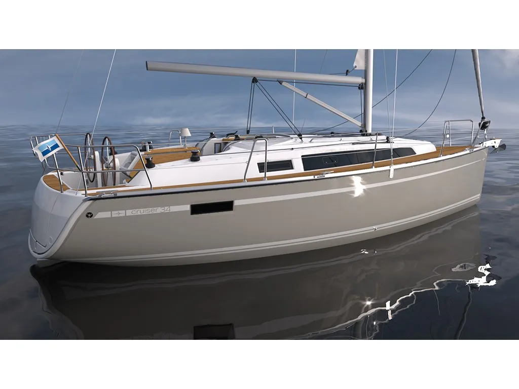 Exterior view of Namaste, a Bavaria Cruiser 34 sailboat at Općina Sukošan, Croatia