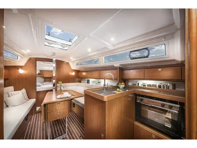 Galley of Namaste, a Bavaria Cruiser 34 sailboat at Općina Sukošan, Croatia