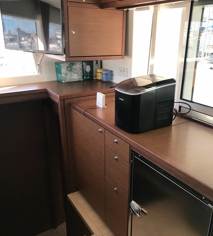 Galley of Adriatic Cheetah, a Lagoon 450 F catamaran at Grad Kaštela, Croatia