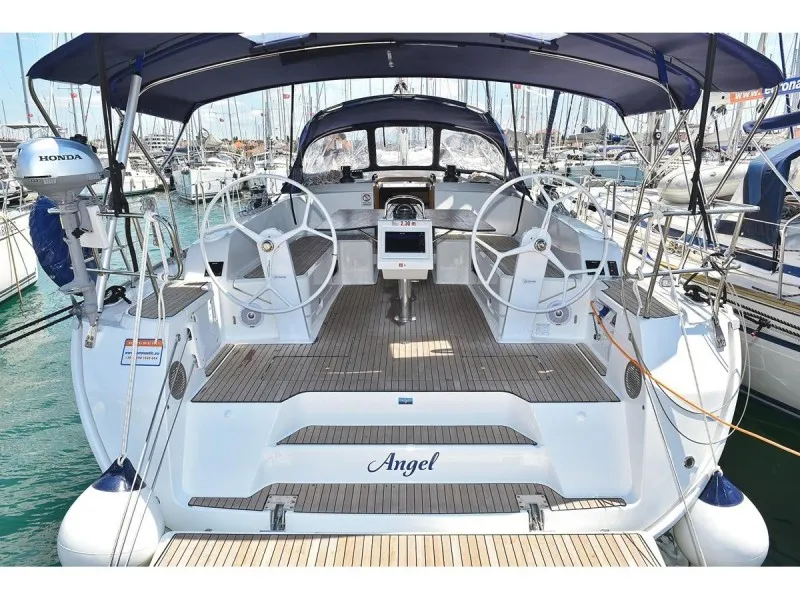 Cockpit of Angel, a Bavaria Cruiser 46 sailboat at Grad Biograd na Moru, Croatia