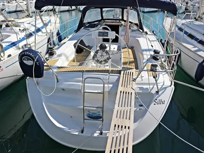 Cockpit of Silba, a Vektor 36 sailboat at Grad Biograd na Moru, Croatia