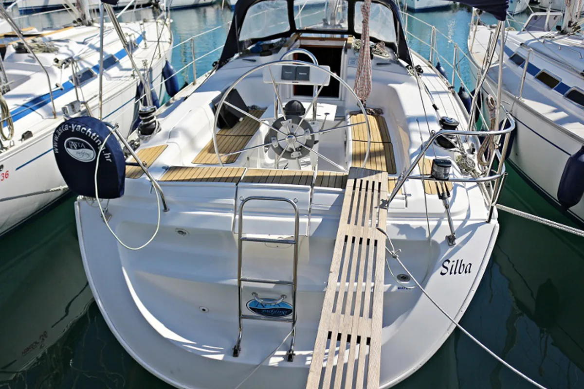 Cockpit of Silba, a Vektor 36 sailboat at Grad Biograd na Moru, Croatia