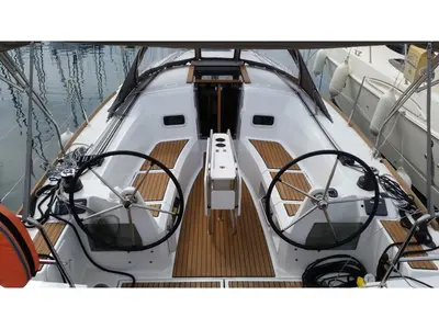 Cockpit of VITA, a Jeanneau Sun Odyssey 349 sailboat at Općina Sukošan, Croatia
