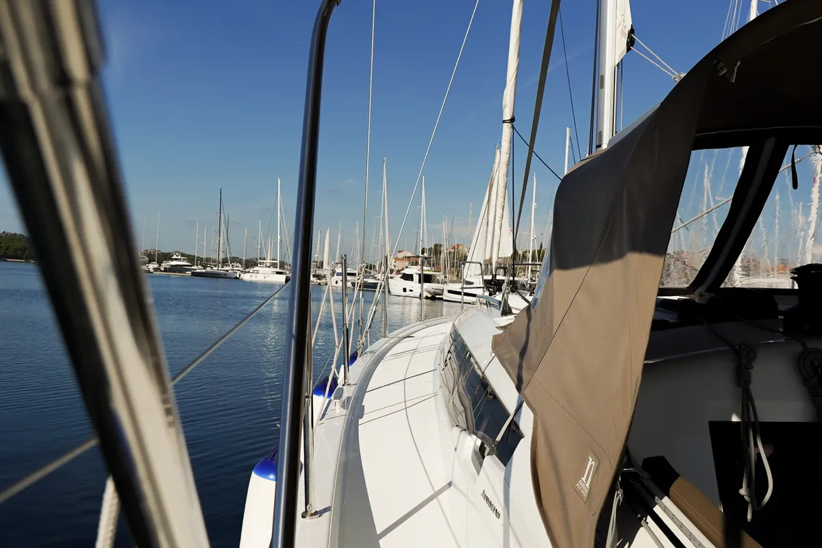 Evelyne, a Jeanneau Sun Odyssey 410 sailboat at Pirovac, Croatia