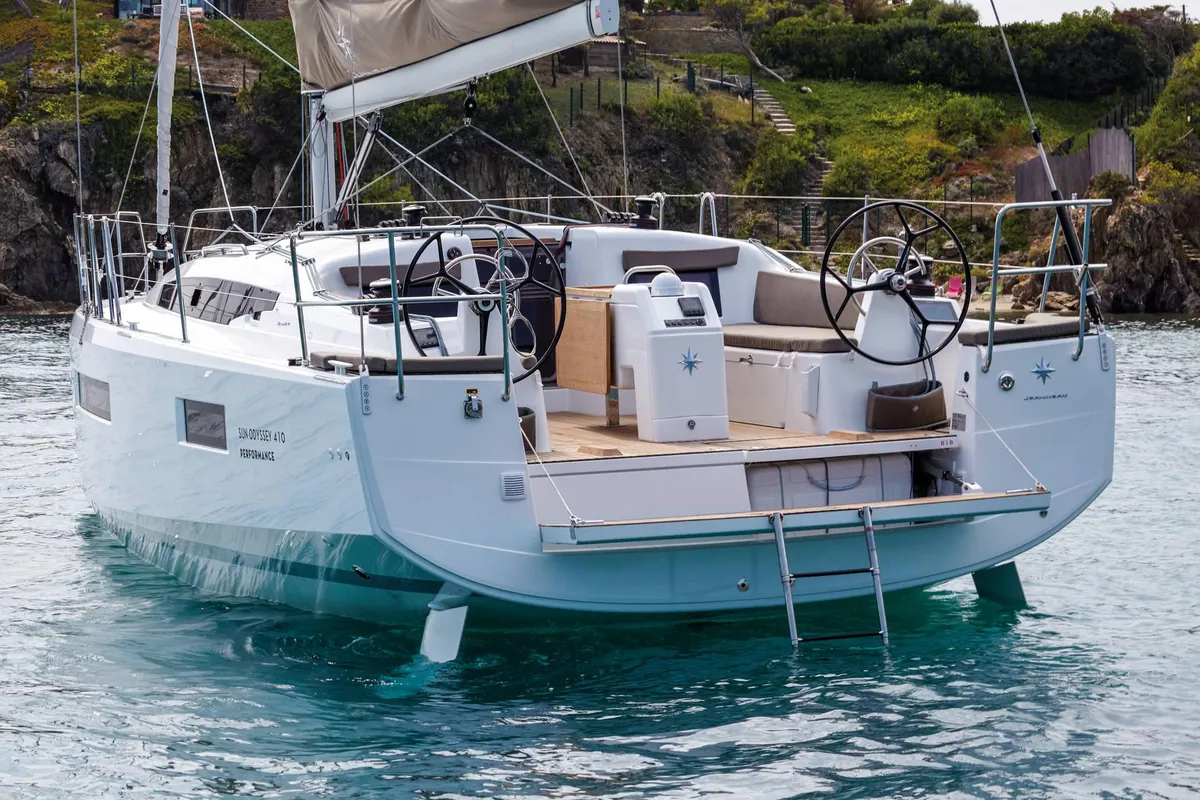 Evelyne, a Jeanneau Sun Odyssey 410 sailboat at Pirovac, Croatia