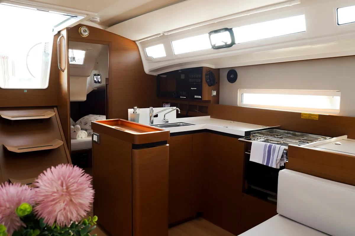 Evelyne, a Jeanneau Sun Odyssey 410 sailboat at Pirovac, Croatia