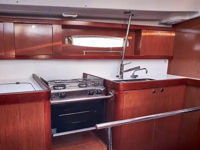 Galley of Miha, a Beneteau Oceanis 46 sailboat at Biograd na Moru, Croatia