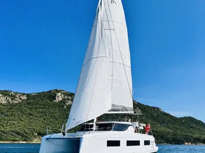 Exterior view of Classic, a Aventura 37 catamaran at Porto-Vecchio, France