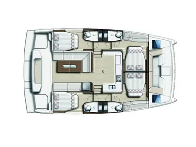Floor plan of L HIPPOCAMPE, a Bali Catspace catamaran at La Favière, France