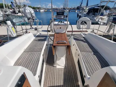 Cockpit of Eleven, a Bavaria 36 Cruiser sailboat at Izola / Isola, Slovenia