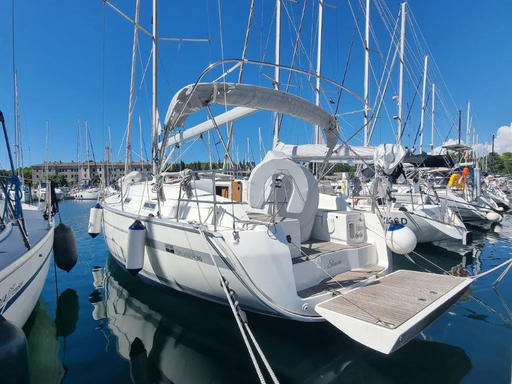 Exterior view of Eleven, a Bavaria 36 Cruiser sailboat at Izola / Isola, Slovenia