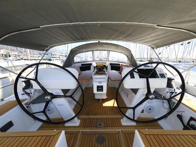 Cockpit of Whatever, a Hanse 458 sailboat at Grad Kaštela, Croatia