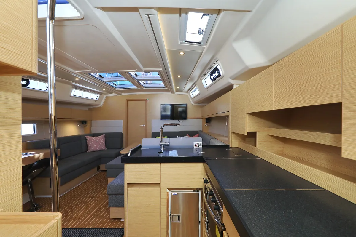 Galley of Whatever, a Hanse 458 sailboat at Grad Kaštela, Croatia