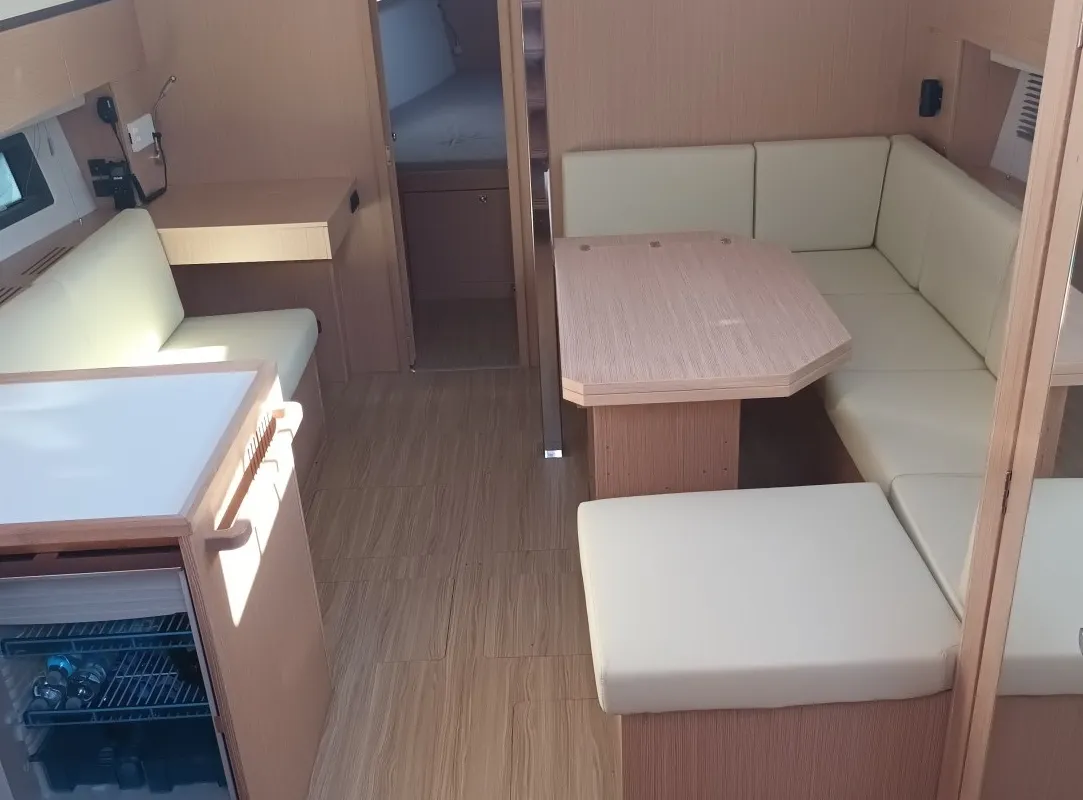 Salon of Bavaria C42, a sailboat at Vibo Valentia, Italy