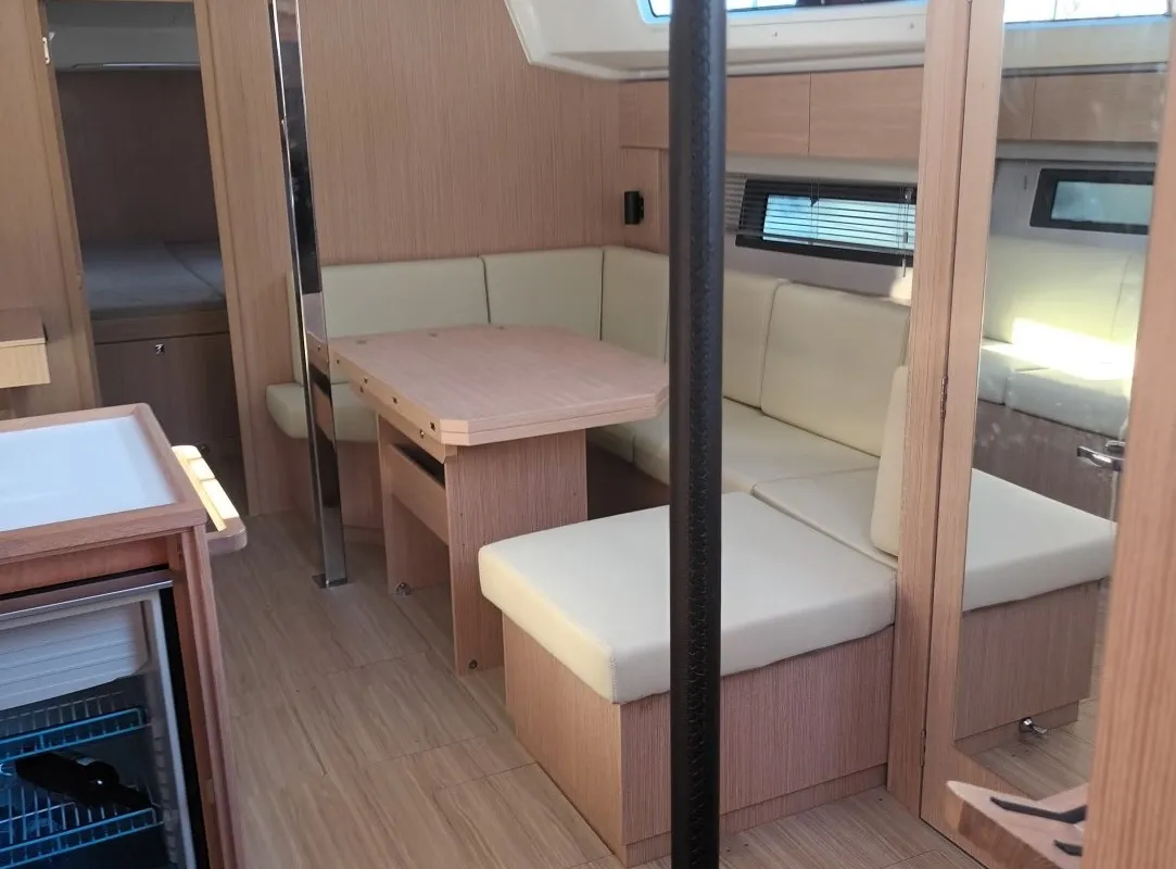 Salon of Bavaria C42, a sailboat at Vibo Valentia, Italy