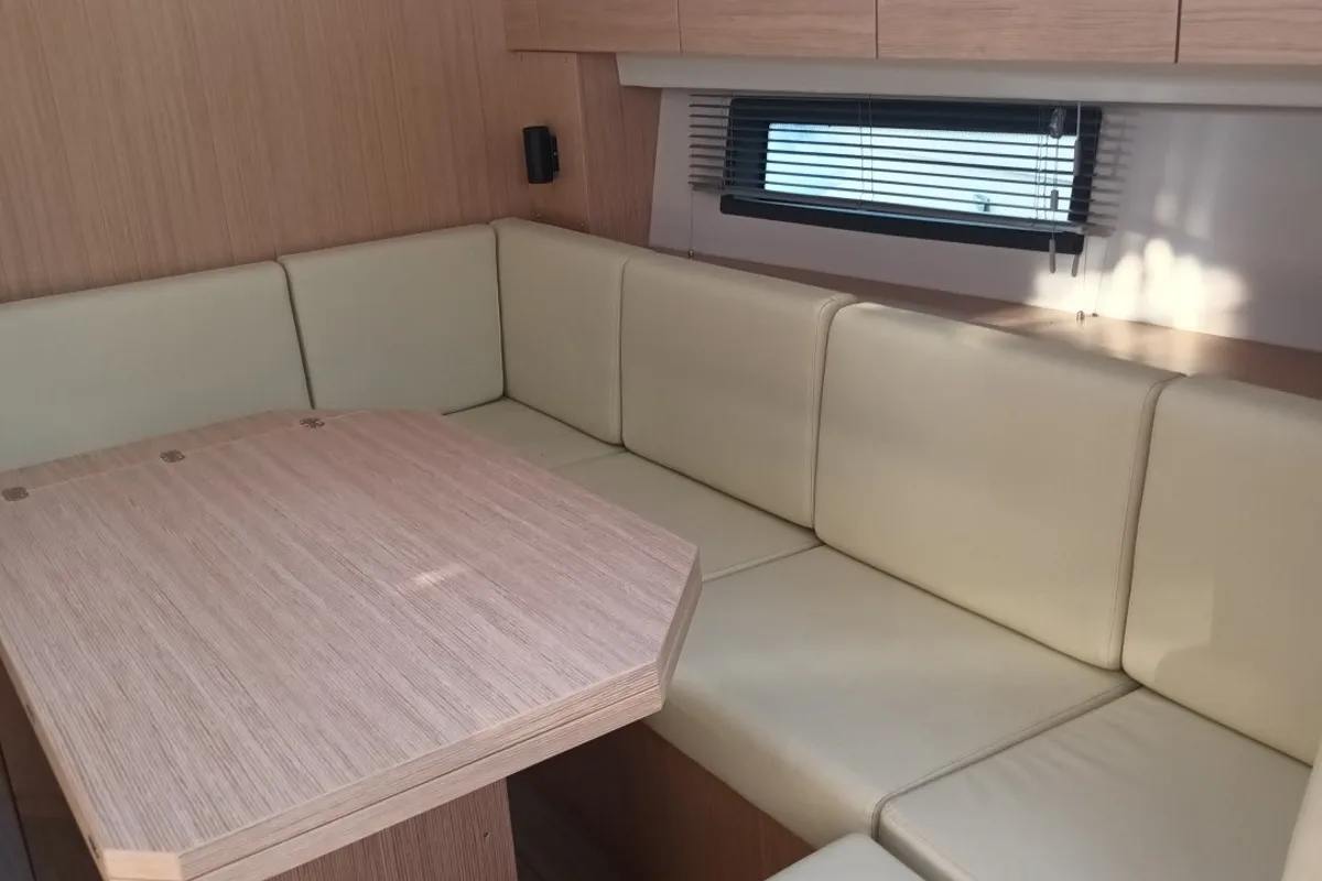 Salon of Bavaria C42, a sailboat at Vibo Valentia, Italy