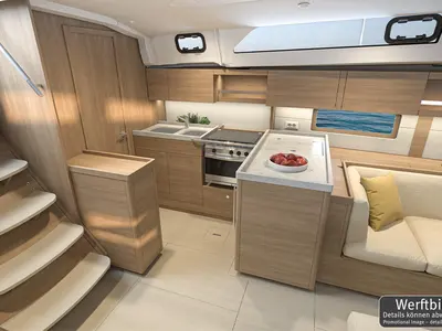 Galley of FOX one, a Beneteau Oceanis 47 sailboat at Rogoznica, Croatia