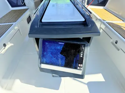 Cockpit of Sluničko, a Beneteau Oceanis 41 sailboat at Općina Sukošan, Croatia