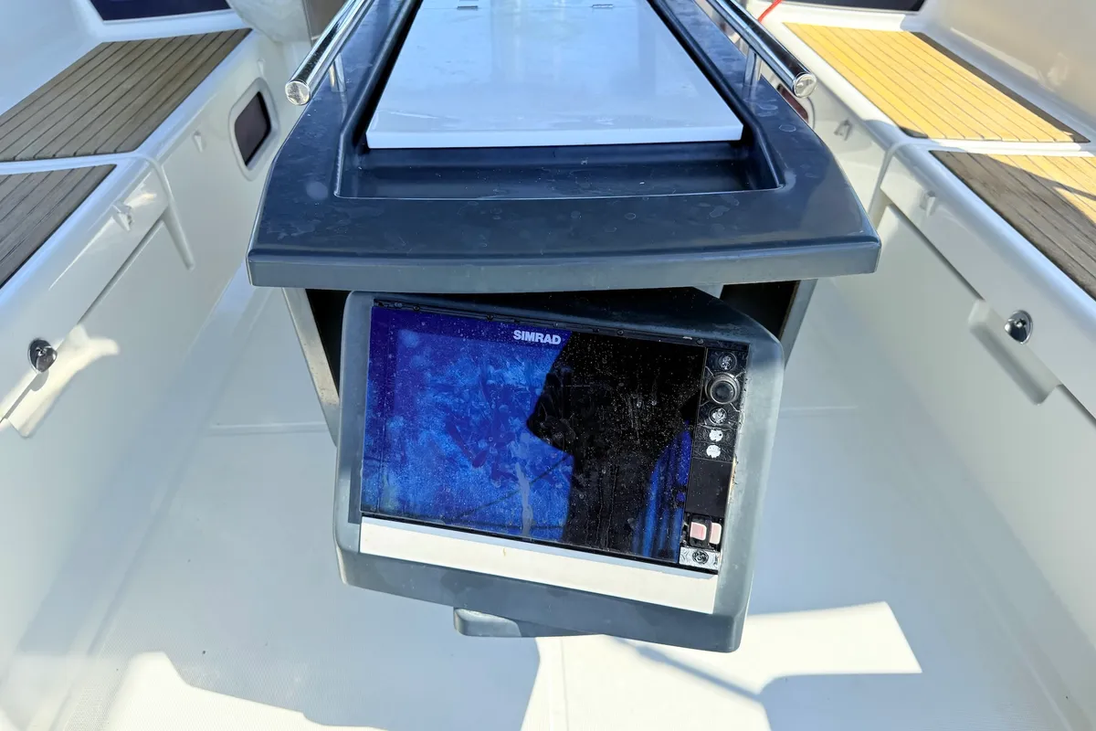 Cockpit of Sluničko, a Beneteau Oceanis 41 sailboat at Općina Sukošan, Croatia