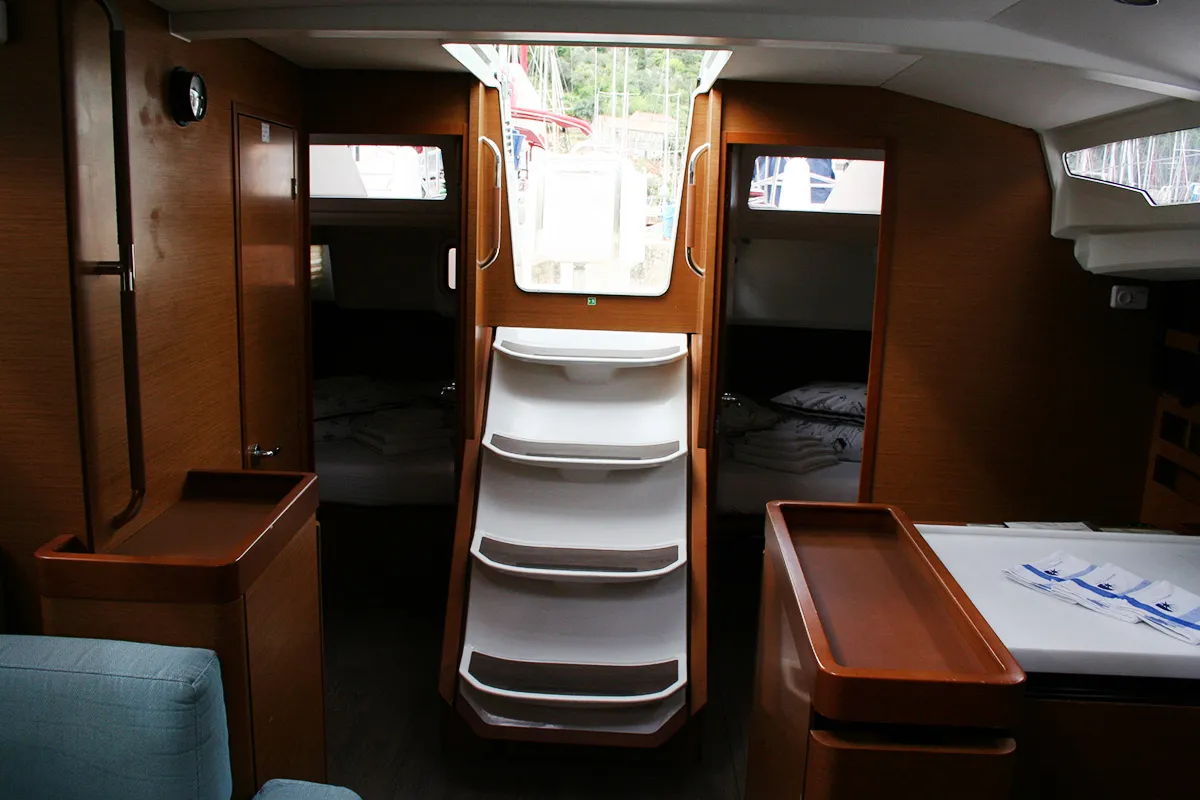 Salon of Modesty, a Jeanneau Sun Odyssey 440 sailboat at Dubrovnik, Croatia