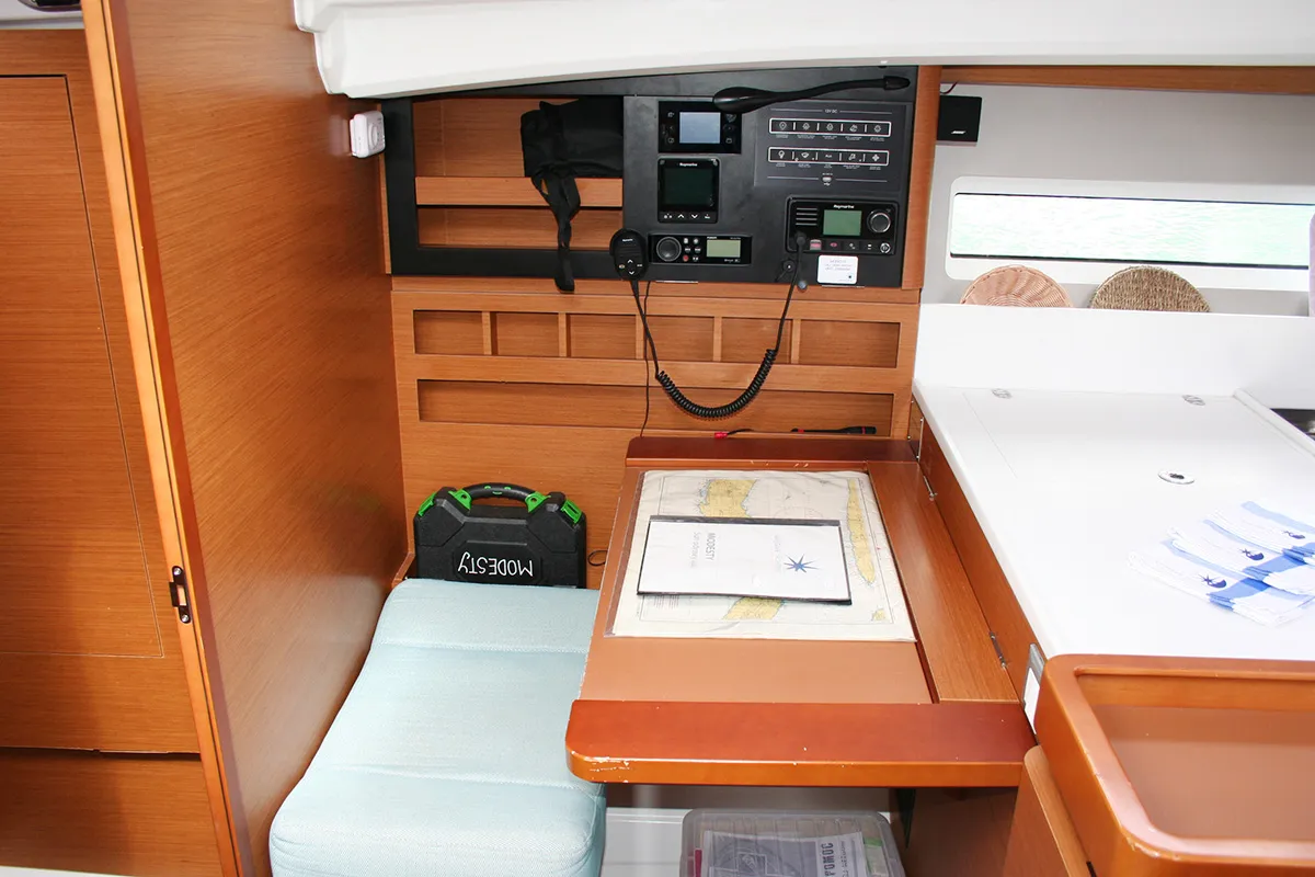 Salon of Modesty, a Jeanneau Sun Odyssey 440 sailboat at Dubrovnik, Croatia