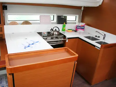 Galley of Modesty, a Jeanneau Sun Odyssey 440 sailboat at Dubrovnik, Croatia