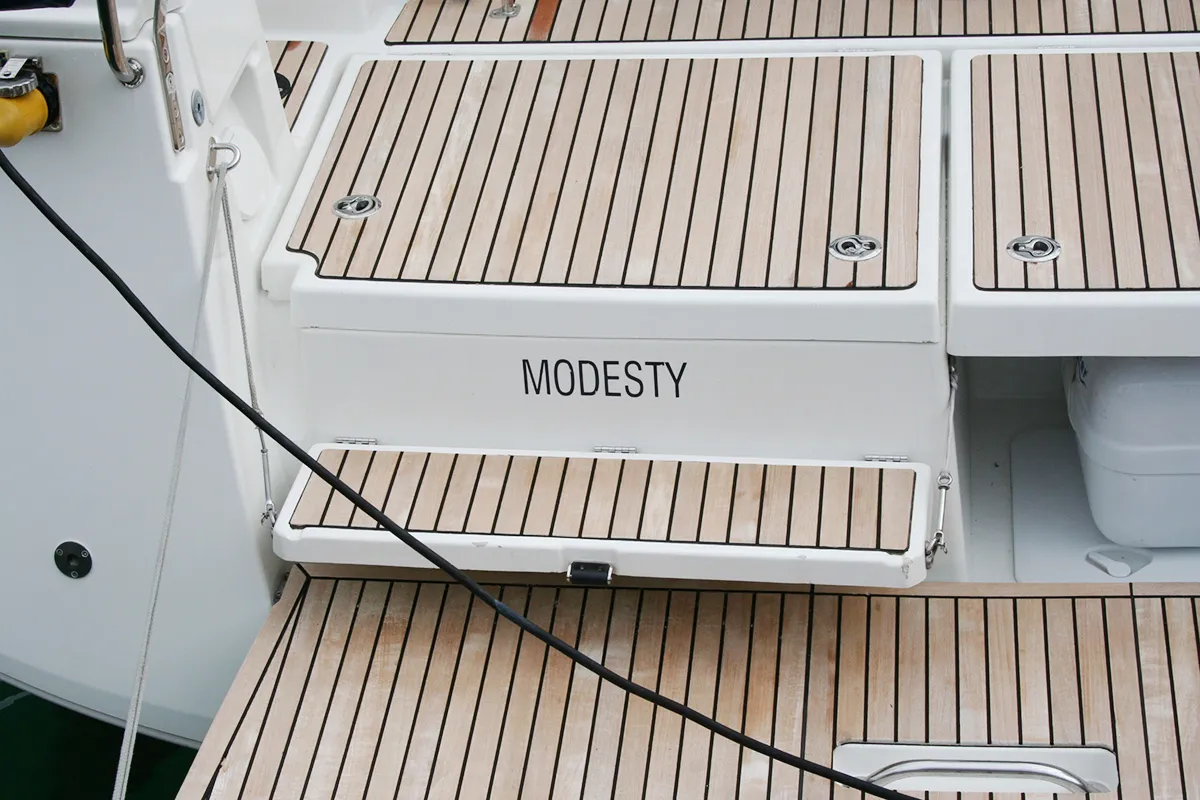 Modesty, a Jeanneau Sun Odyssey 440 sailboat at Dubrovnik, Croatia