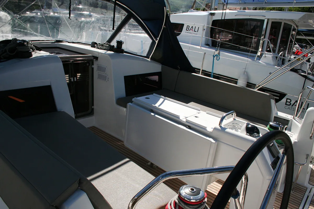 Deck of Modesty, a Jeanneau Sun Odyssey 440 sailboat at Dubrovnik, Croatia