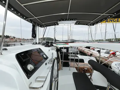 Cockpit of Air Wave, a Lagoon 42 catamaran at Općina Rogoznica, Croatia