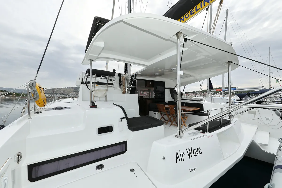 Exterior view of Air Wave, a Lagoon 42 catamaran at Općina Rogoznica, Croatia