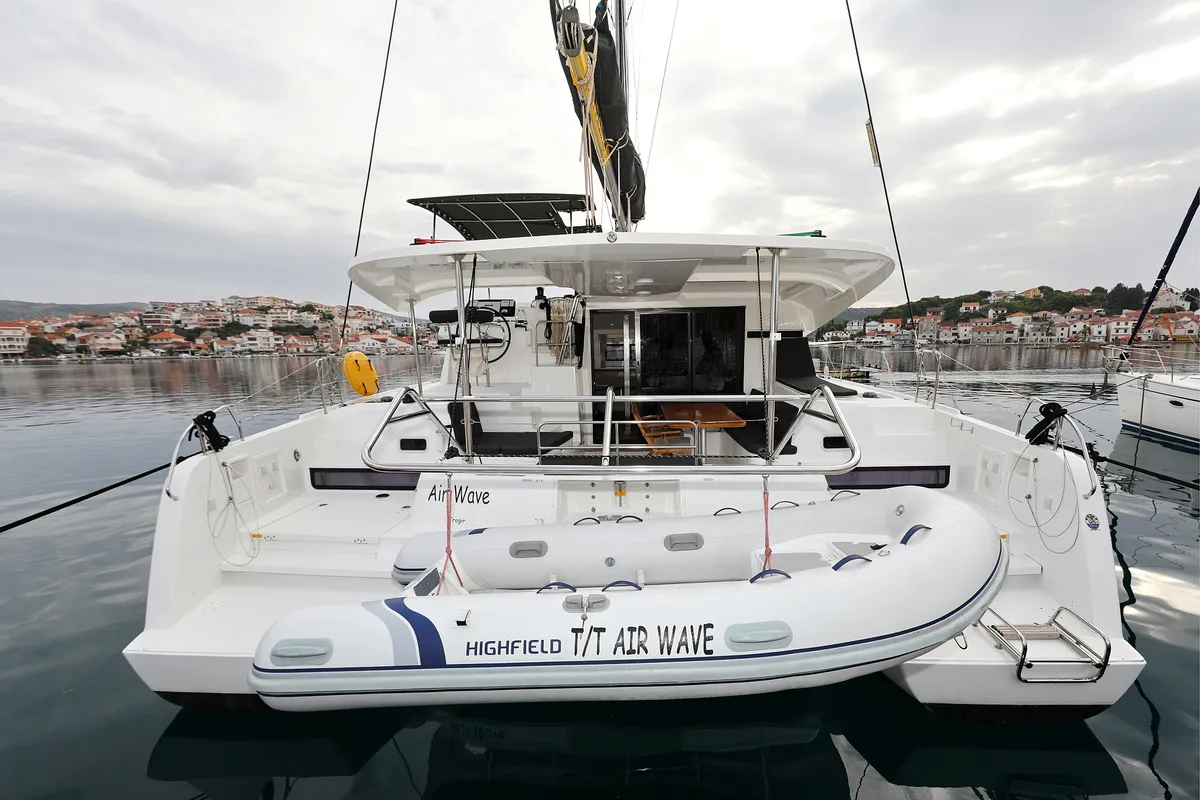 Exterior view of Air Wave, a Lagoon 42 catamaran at Općina Rogoznica, Croatia