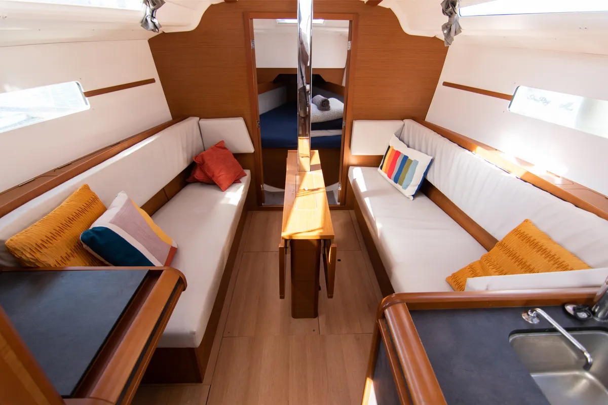 FIRRINGALLO, a Jeanneau Sun Odyssey 349 sailboat at es Jonquet, Spain