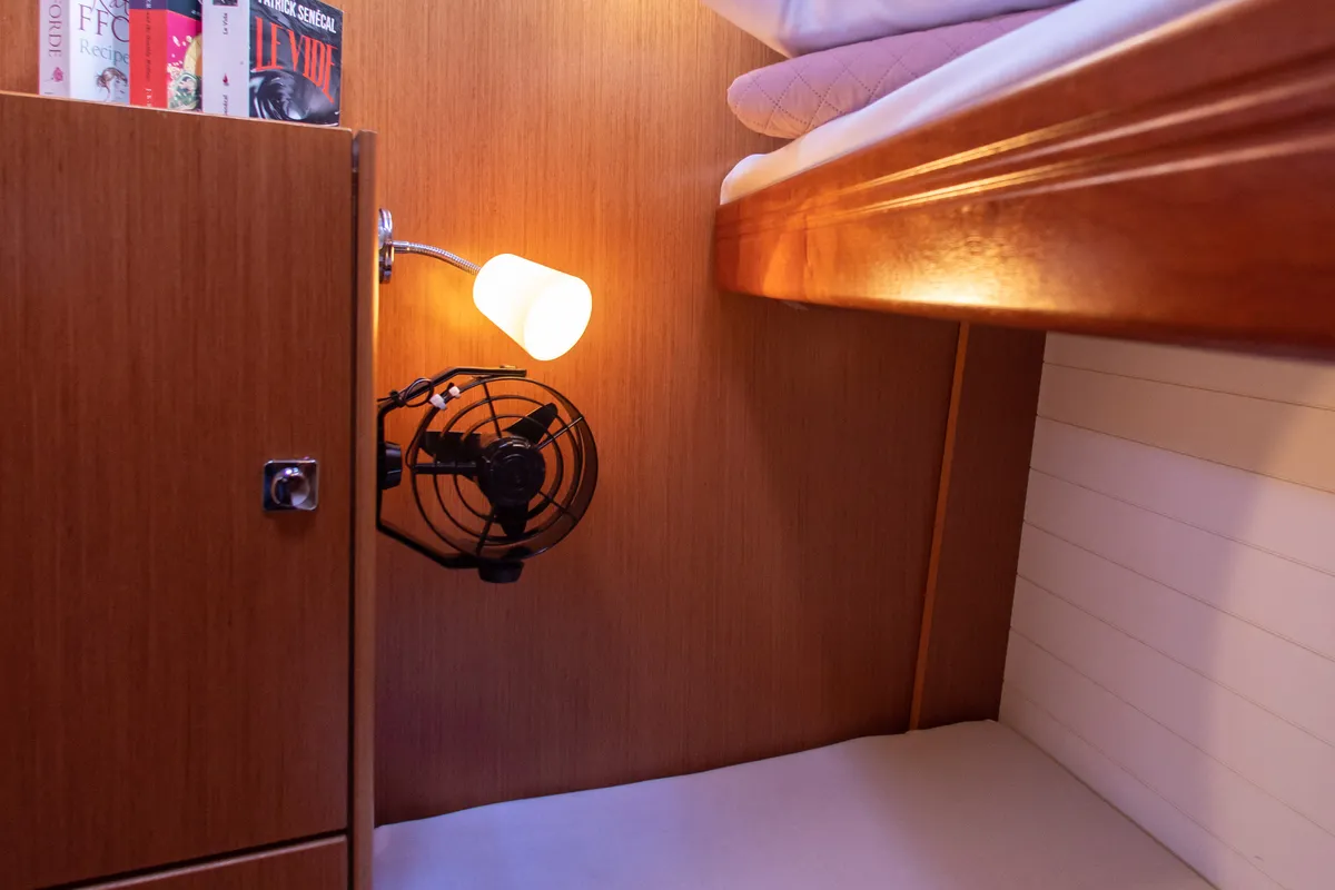 Cabin on Philoctetes, a Bavaria Cruiser 51 sailboat at Athens, Greece