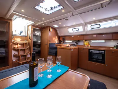 Galley of Philoctetes, a Bavaria Cruiser 51 sailboat at Athens, Greece