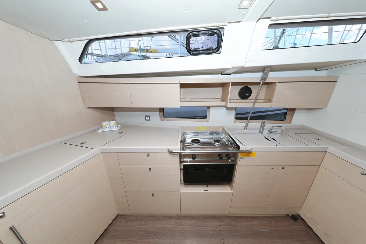 Galley of Arabella, a Beneteau Oceanis 46.1 sailboat at Grad Biograd na Moru, Croatia